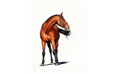 Horse Field Ai Illustration Image + Vector Line Art