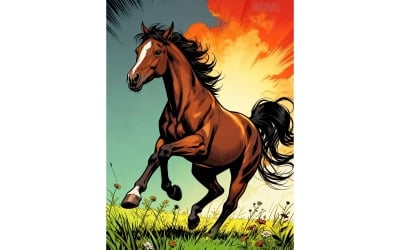 Horse Running Land 1 Illustration