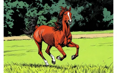 Horse Running Land Illustration