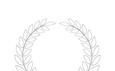 Laurel Wreath Outline Vector Emblem Symbol Of Victory Honor Achievement And Classical Award Design