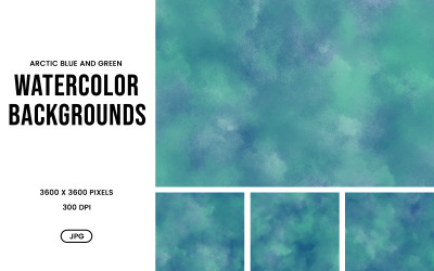 Watercolor Background Set – Arctic Blue Abstract Textures