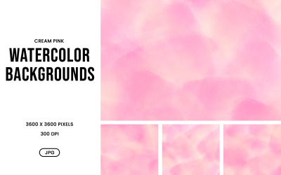Watercolor Background Set – Cream Pink Soft Abstract Textures