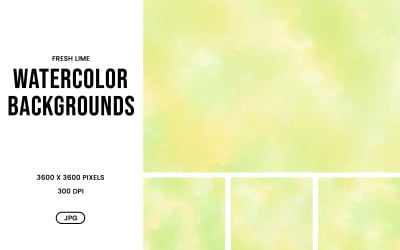 Watercolor Background Set – Fresh Lime Pastel watercolor Backgrounds