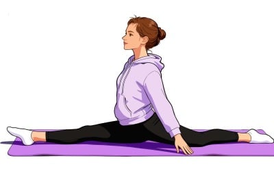 Young Female Athlete Woman Training Practicing Illustration