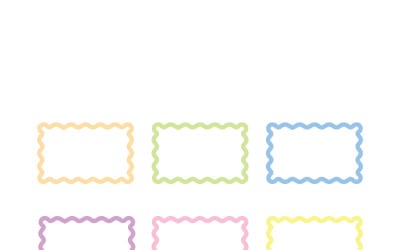 Zigzag Wavy Edge Rectangle Frames Borders Vector Set for Design Templates
