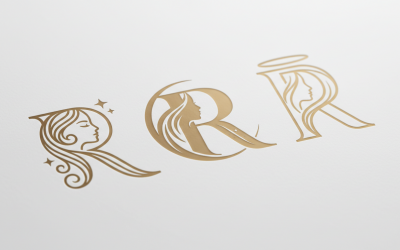 Logo de luxe Lettre R Spa Beauté Cosmétique – Collection élégante et féminine à monogramme doré
