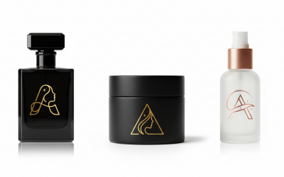 Lyxig bokstaven A monogram logotypuppsättning – Minimalistiska feminina konturer med initialer och silhuettaccent