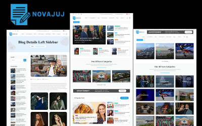 Novajuj - Gazete, Dergi, Blog, Bilimsel Yayın HTML5 Web Sitesi Şablonu