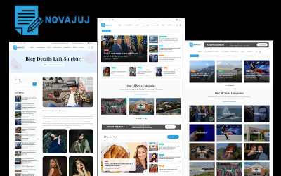 Novajuj - HTML5-websitesjabloon voor kranten, tijdschriften, blogs en wetenschappelijke publicaties
