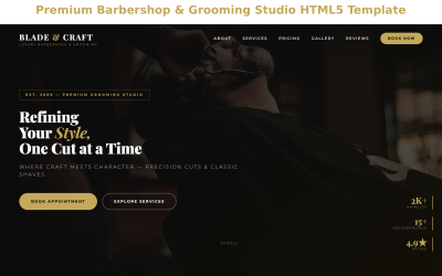 Plantilla HTML5 premium para estudio de peluquería y cuidado personal
