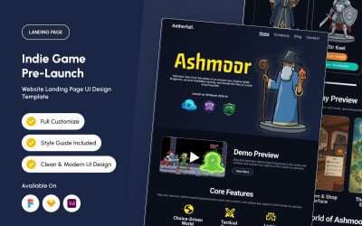 Ashmoor - Indie Game Pre-Launch Landing Page