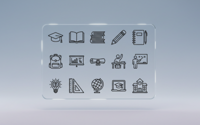 Education Line Icons Set – School, Learning, Teacher, Graduation Outline Vector Pack