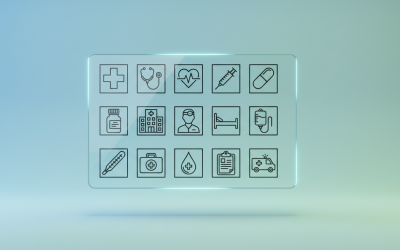 Medische en gezondheidszorg lijniconen – Omtreklijnpakket voor ziekenhuis, dokter en spoedeisende hulp