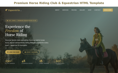 Plantilla HTML premium para club de equitación y equitación
