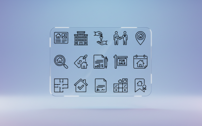 Real Estate &amp;amp; Property Line Icons – House, Realtor, Sale &amp;amp; Mortgage Outline Vector Pack