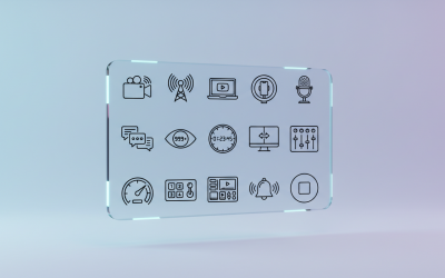 Videoproduktion och streaminglinjeikoner – Sändning, Live, Redigering Outline Vector Pack