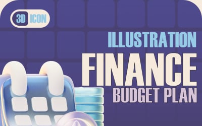 Budgetplan-3D-Symbol (stilisiert)