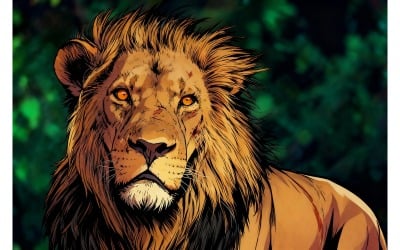 Illustrazione ravvicinata di una leonessa