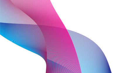Dynamic bright pink and blue flowing lines create abstract wave pattern