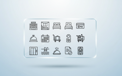 Pictogrammen voor hotel en horeca – Accommodatie, Boekingen, Roomservice en Concierge