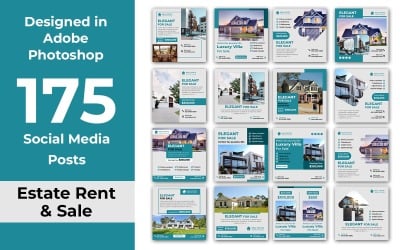 175 Real Estate Social Media Posts PSD
