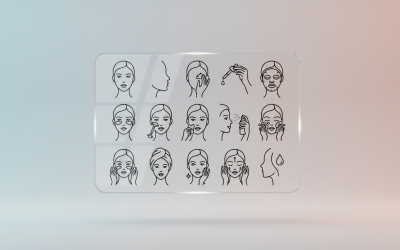 Skincare Routine &amp;amp; Facial Treatment Line Icons – Face Care, Serum, Mask &amp;amp; Beauty Steps