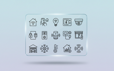 Smart Home &amp;amp; IoT Line Icons – Automation, Security &amp;amp; Connected Devices Outline Vector Pack