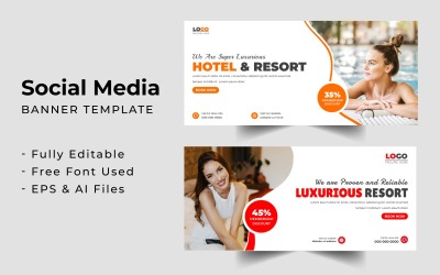 Facebook-Titelbild-Vorlage für Hotels und Resorts