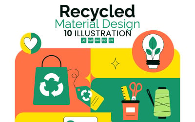 10 Recycled Material Design Illustration