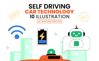 10 Self Driving Car Technology Illustration