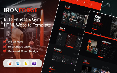 IRONFORGE — Elite Fitness and Gym HTML-webbplatsmall