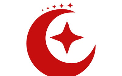 Islamic Festival Celebration Art with Mosque, Moon