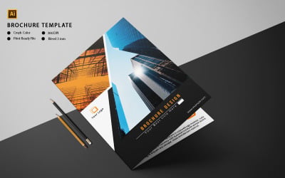 Professional Corporate Bifold Brochure Template