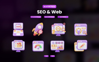 SEO &amp;amp; Web 3D-ikonpaketdesign