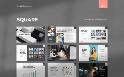 Square Animated PowerPoint Template