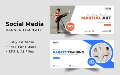Vorlage für ein Facebook-Titelbildbanner zum Thema Kampfsporttraining