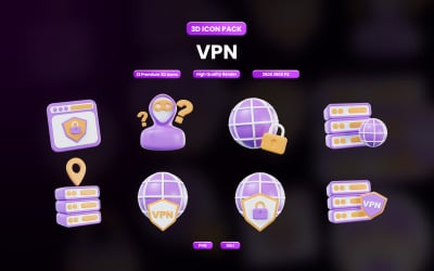 VPN 3D Icon Pack Design 1445