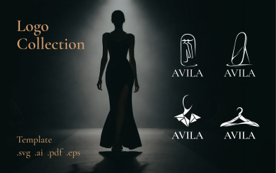 AVILA – 时尚品牌、造型师和服装服务公司的 Logo 包模板
