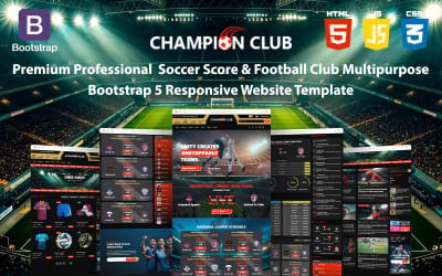 Champion Club - Modelo de site responsivo premium para clubes de futebol e placares de futebol profissionais