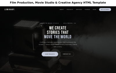 Produkcja filmowa, studio filmowe, twórca filmu i agencja kreatywna Szablon HTML
