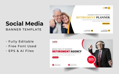 Retirement Agency Facebook cover banner template