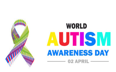 World Autism Awareness Day Colorful Ribbon Graphic Celebrating Inclusion and Acceptance on April 2