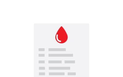 Modulo medico per analisi del sangue con firma del medico e risultati contrassegnati
