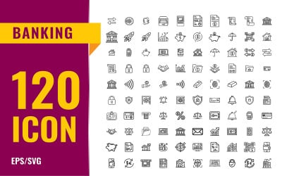 Banking &amp;amp; Finance Line Icons