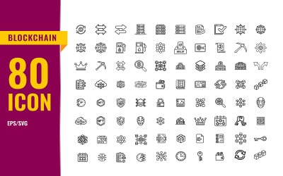 Blockchain and Cryptocurrency Line Icons