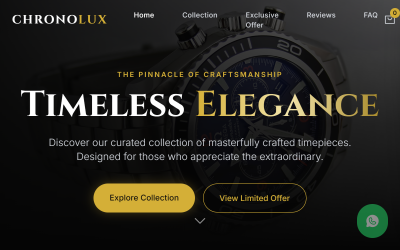 ChronoLux | Modelo HTML para página inicial de loja de relógios de luxo