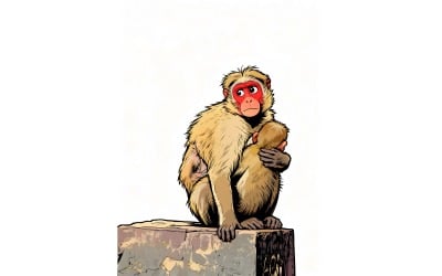 Illustrazione ravvicinata della scimmia 1