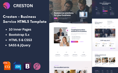 Creston - Modèle HTML5 pour services aux entreprises