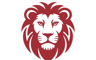 Custom Modern Lion Logo Design in Bulldog Red for Apparel Branding