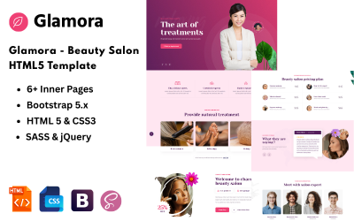 Glamora - HTML5-mall för skönhetssalong